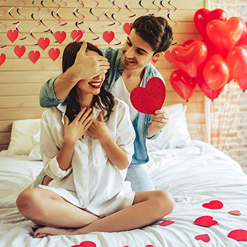 Dadabig 30 Pcs Espirales Colgantes de Corazón Adornos de Fiesta de Corazón Guirnaldas de Decoraciones para Hogar Fiesta Boda Dia de San Valentin