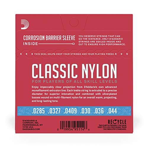 D'Addario EJ27H Juego de cuerdas para guitarra clásica, 029' - 044' (tensión alta)