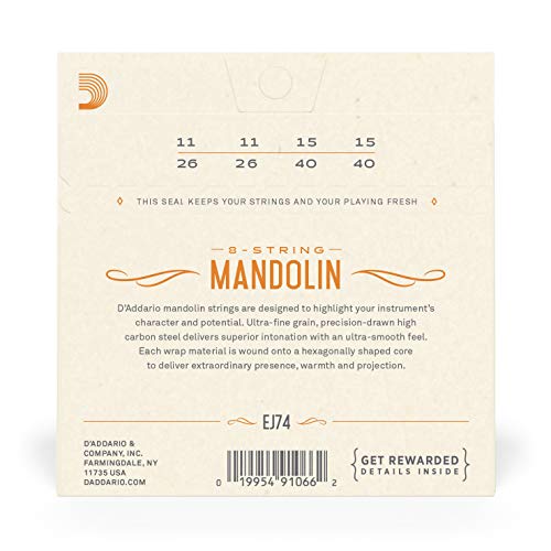 D'Addario EJ74 - Juego de cuerdas para mandolina