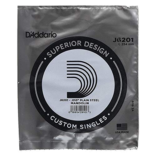 D'Addario J6201, cuerda individual de acero para mandolina.010