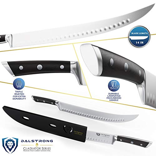 DALSTRONG Carnicero rompiendo Cimitar cuchillo -"The Reaper" - 35,56 cm - Extra - Serie Gladiador - Acero HC alemán - w/vaina