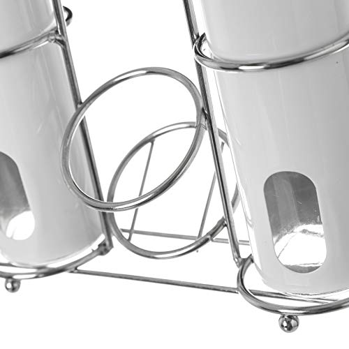 Dcasa - Aceitera vinagrera moderna blanca de cristal para cocina Basic