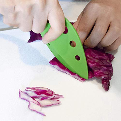 Decapante de hierba de hojas, multifunción ecológica 9 - Herramienta de corte de vástago de agujeros, borde curvo se puede utilizar como un cuchillo de cocina para acelgas, collares, perejil, albahaca