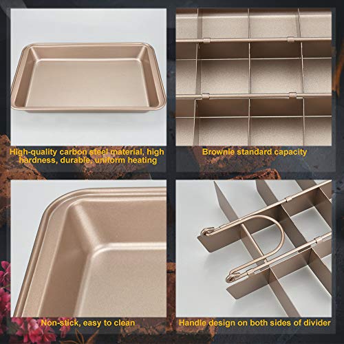 DECARETA Moldes para Brownies Molde para 18 Brownies Brownie Pan Antiadherente Bandeja para Brownies Bandeja Molde para Pasteles 31 * 20 * 3.9cm