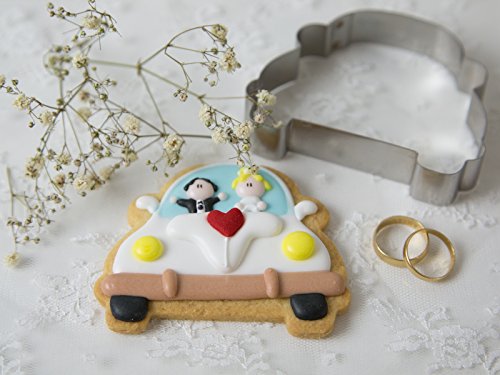 DeColorDulce Coche de Boda Cortador Galleta, Acero Inoxidable, Plateado, 9 x 6 x 2 cm