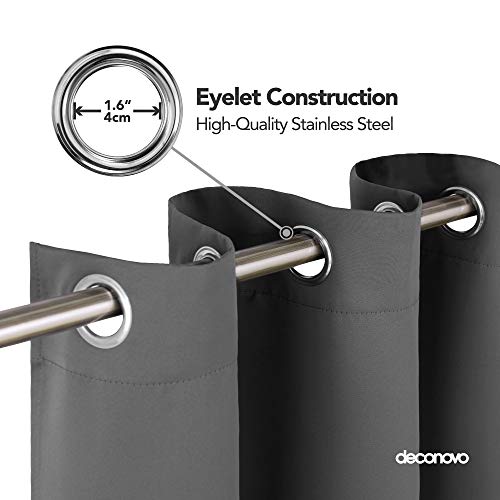 Deconovo Cortinas Opacas de Habitacion y Salón Térmicas Aislantes Frío y Calor 2 Piezas 117 x 138 cm Gris Claro