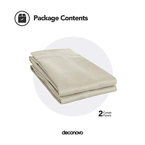 Deconovo Opaca Cortina de Salón Térmica Aislante y Dormitorio Moderno con Ojales 1 Par 135 x 240 cm Beige Claro