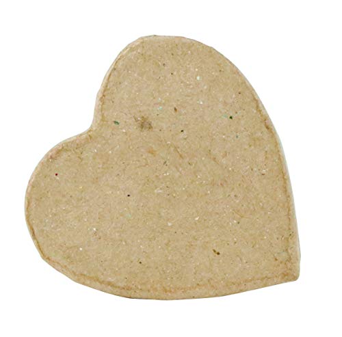 Decopatch Figura Decorativa de Papel maché en Forma de corazón Cajas, 10 Unidades, marrón