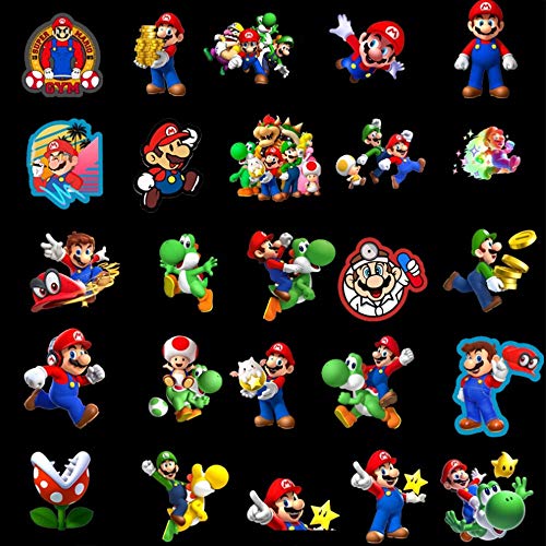 Decoración para cupcakes de Super Mario, 50 piezas, Super Mario Happy Birthday Party Supplies decoraciones para tartas para los fans de Mario, fiesta de cumpleaños para niños