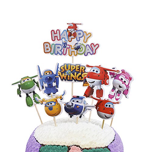 Decoración para tarta de fiesta, 9 piezas, para cumpleaños, fiestas, eventos, etc.