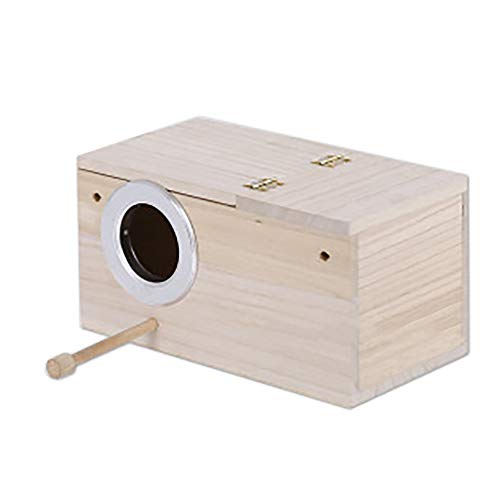 DEDC Caja Nido de Periquitos de Madera para Mascotas, Casa de Nido de Periquitos, Caja de Cría para Pájaros, Pajareras de Madera Natural