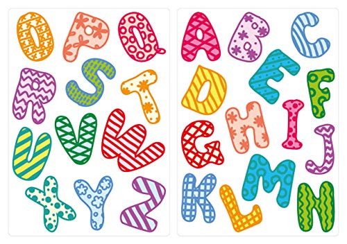 dekodino® Pegatina de pared abecedario con estampados de colores 26 letras