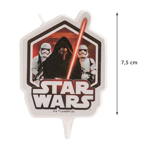 Dekora-346207 Vela de Cumpleaños en 2D de Kylo Ren con Soldados Imperiales de Star Wars, Color negro (346207)