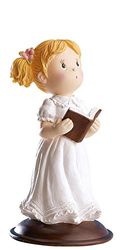 dekora Blister Figura Decorativa en Forma de niña para Tarta de comunión, Blanco, 13 x 8 x 6.5 cm