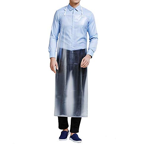 Delantal impermeable de Omenluck, 1 pieza, de sección larga, para adultos, cocina industrial, delantal para hombres y mujeres