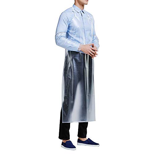 Delantal impermeable de Omenluck, 1 pieza, de sección larga, para adultos, cocina industrial, delantal para hombres y mujeres