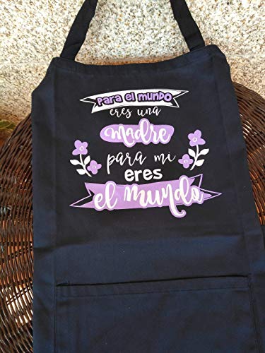 Delantal Largo para MAMÁ para EL Mundo Eres UNA Madre para MI Eres EL Mundo Regalo DÍA DE LA Madre Regalo para MAMÁ. Madre