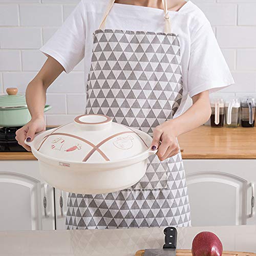 Delantales de Cocina a Cuadros Estilo Japones Mujer Chica con Bolsillos Impermeable y Prevención de Manchas de Aceite para Hornear Jardinería Restaurante Liquidación Yvelands, A