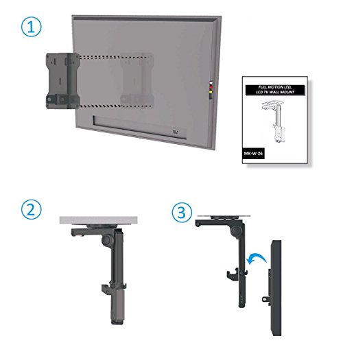 deleyCON Universal TV & Monitor de Montaje en Techo -13" - 27" Pulgadas (33cm - 68cm) - hasta 20Kg & VESA 100x100mm - 90° Giratorio