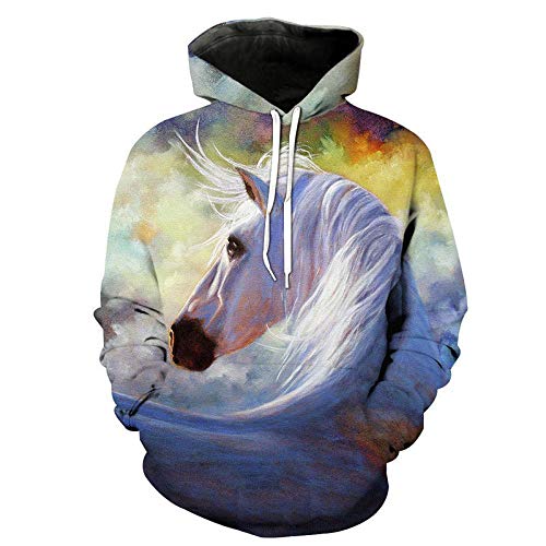 DerDer Horse - Sudadera con capucha (manga larga, con bolsillos de canguro, manga larga con capucha para hombres y mujeres) 1 XXL
