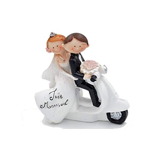 Desconocido Figuras Tarta Novios Moto