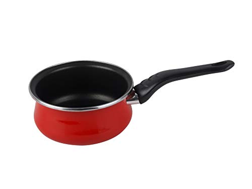 Desconocido Magefesa Praga Cazo 16 cm de Acero esmaltado, Antiadherente bicapa Reforzado, Color Rojo Exterior. Apta para Todo Tipo de cocinas, incluida inducción, Granate