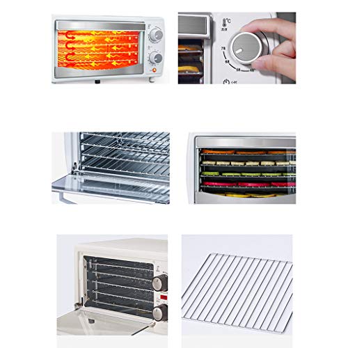 Deshidratador Secadora de Alimentos Mini Horno doméstico Tipo multifunción 5 bandejas Frutas y Verduras Escritorio eléctrico de Poco Ruido 12 Horas Se Puede cronometrar, 220V 250W