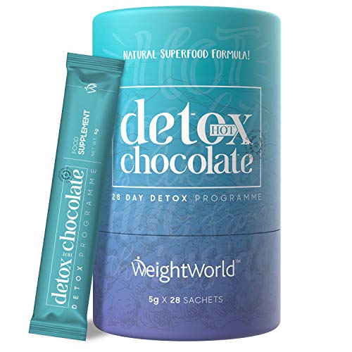 Detox Adelgazante Chocolate Caliente Desintoxicante - Para Adelgazar y Las Eliminar Toxinas, Con Garcinia Cambogia y L-Carnitina, Inhibidor de Apetito, Más Sabroso y Gustoso que un Té, 28 Sobres