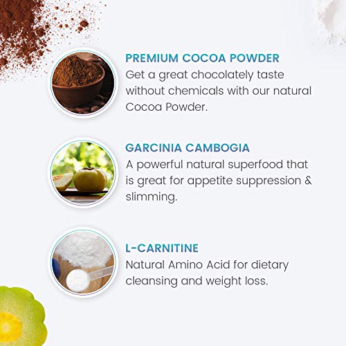 Detox Adelgazante Chocolate Caliente Desintoxicante - Para Adelgazar y Las Eliminar Toxinas, Con Garcinia Cambogia y L-Carnitina, Inhibidor de Apetito, Más Sabroso y Gustoso que un Té, 28 Sobres