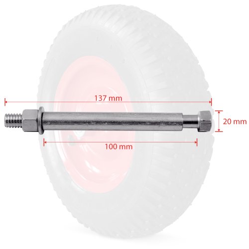 Deuba Rueda para Carretilla de Obra Neumático Reforzado con Eje Carga máxima de 200Kg Ø 390mm Ancho 95 mm jardinería