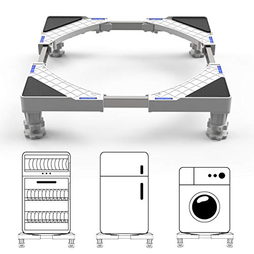 Dewel Base Lavadora Soporte Lavadora Secadora 44.8~69cm Ajustable con 4 Pies de Goma Resistentes