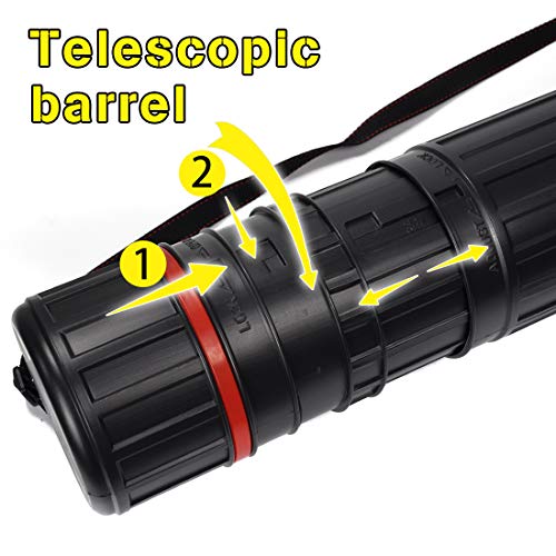 Dewel Tubo Portaplanos Extensible 77-134cm Con Correa para el Hombro para Guardar Obras de Arte, Dibujos y Papeles