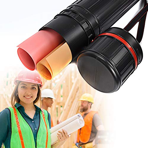 Dewel Tubo Portaplanos Extensible 77-134cm Con Correa para el Hombro para Guardar Obras de Arte, Dibujos y Papeles