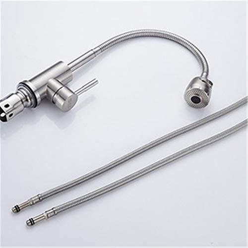 DHKJ Grifo De Cocina De Acero Inoxidable Grifo De Fregadero Caliente Y Frío Grifo De Filtro De 360 ​​Grados Aireador