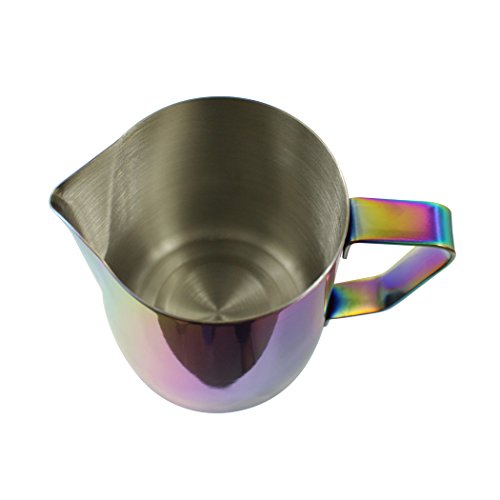 Dianoo Jarra De Leche, Taza De Leche De Acero Inoxidable, Jarra De Espuma De Buen Agarre, Jarra De Café, Máquinas De Café Expreso, Espumador De Leche Y Arte Latte (600 ML), 1pcs - Multicolor