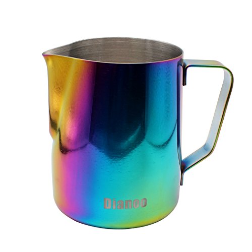 Dianoo Jarra De Leche, Taza De Leche De Acero Inoxidable, Jarra De Espuma De Buen Agarre, Jarra De Café, Máquinas De Café Expreso, Espumador De Leche Y Arte Latte (600 ML), 1pcs - Multicolor