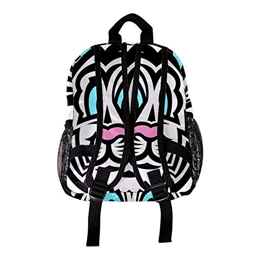 Dibujo de línea de Tigre de Dibujos Animados Mochila 3-8 Años Mochila Ligera para Niños Pequeños para Preescolar Guardería Y Bolsa De Pañales para Bebés De Viaje 25.4x10x30CM