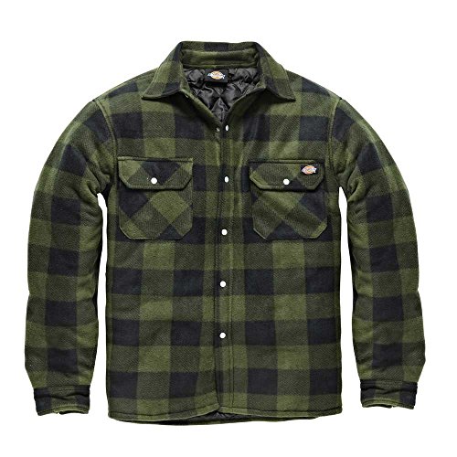 Dickies - Camisa térmica acolchada para trabajo, M, verde