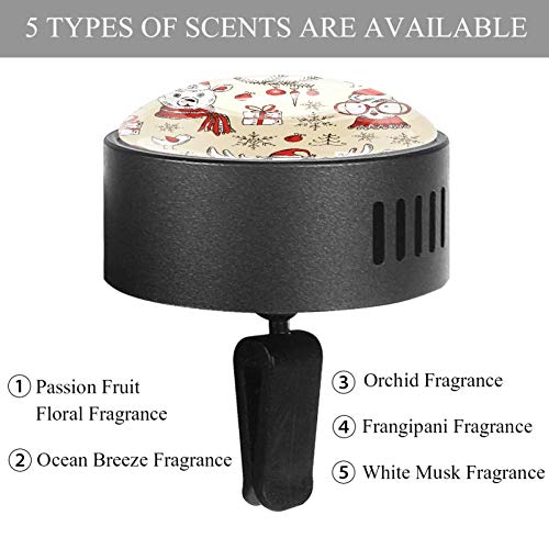 Difusor de Aire para Coche con diseño de Osito de Alce y búho de Goma EVA, difusor de aceites Esenciales, Aroma a Fruta de la pasión
