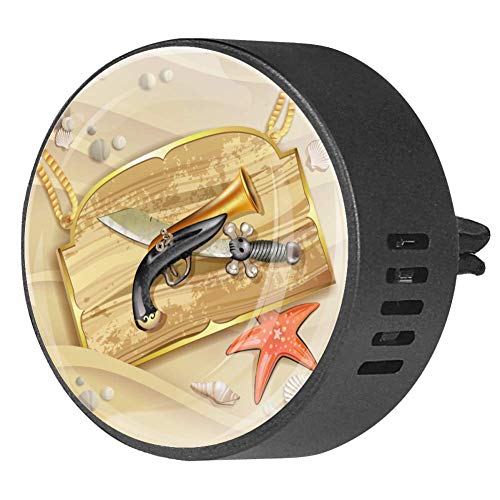 Difusor de aire para coche, diseño de pirata y estrella de mar, de goma EVA para aromaterapia, difusor de aceites esenciales, fruta de la pasión floral
