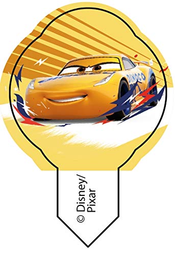 Disney Cars Cupcake Toppers - Decoración Desechable de Magdalenas y Otros Postres o Pasteles de Fiestas Infantiles - 6 Piezas
