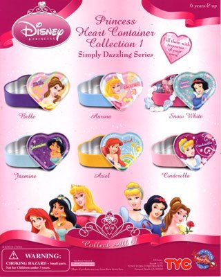 Disney Princess Heart Containers Capsule Toys Set of 6 by Capsule Toys - Princess