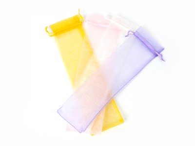 DISOK - Lote 10 Bolsas De Organza Abanicos 7 X 30 Azul
