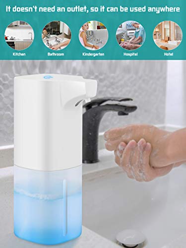Dispensador de jabón JOLVVN 350ml Espuma automática, Lavadora de manos Pulverizador de desinfección sin contacto, Contenedor desinfectante de manos