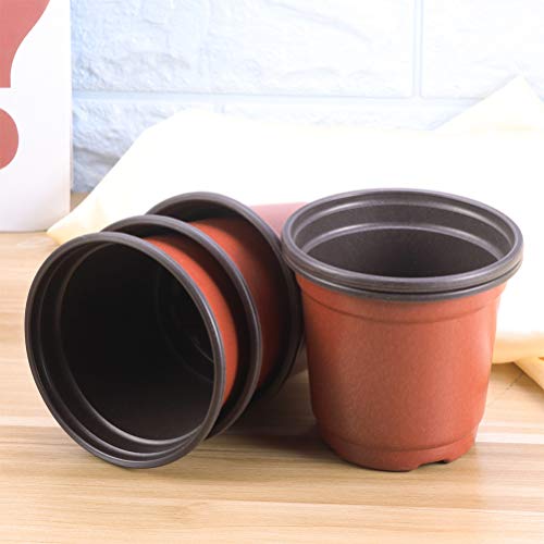 DOITOOL 30 Piezas Macetas de plástico de 15 cm para Plantas pequeña macetas de vivero de plástico para Plantas de Semillas Macetas para Flores y Plantas (Diámetro 150mm)
