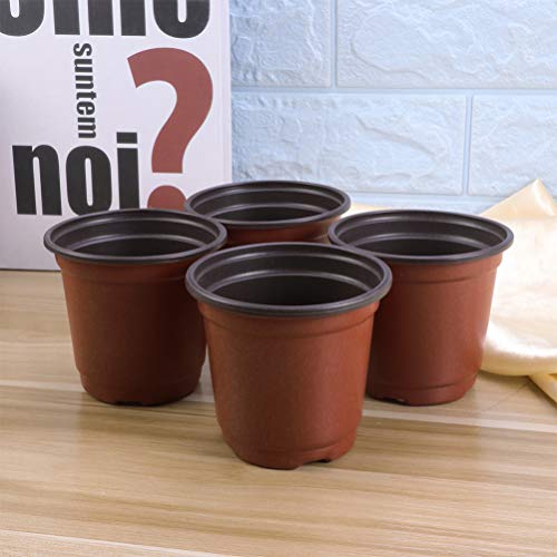 DOITOOL 30 Piezas Macetas de plástico de 15 cm para Plantas pequeña macetas de vivero de plástico para Plantas de Semillas Macetas para Flores y Plantas (Diámetro 150mm)