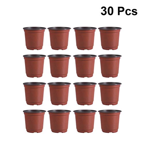 DOITOOL 30 Piezas Macetas de plástico de 15 cm para Plantas pequeña macetas de vivero de plástico para Plantas de Semillas Macetas para Flores y Plantas (Diámetro 150mm)