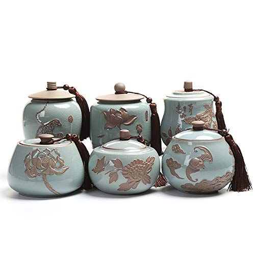 DongGuanShiHongBoZhu Lata de café de cerámica Sella con Tapa de cerámica sellada, Tarro de Almacenamiento de Alimentos de Cocina, contenedor de té, Granos de café, Nuez, Grano, 800 ml