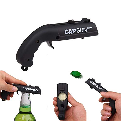 doulewa - Abridor de Botellas de Cerveza Profesional con Tapa de plástico Creativo para el hogar, Cocina, Bar, Fiesta, Juego de Beber, Negro, 13 x 5.5 x 3.8cm(5.1