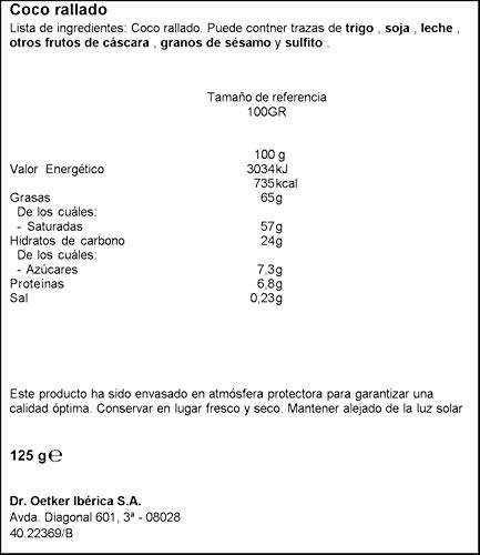 DR. OETKER coco rallado bolsa 125 gr